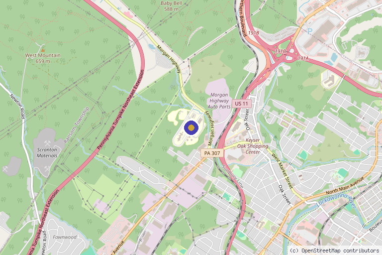 Map showing the location of LMG Wellness in Scranton, PA