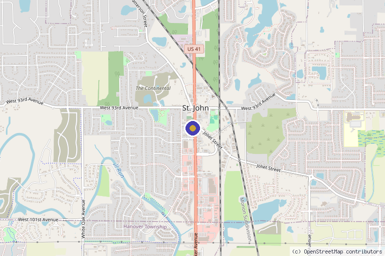 Map showing the location of FUZE Medical & Medispa in St John, IN