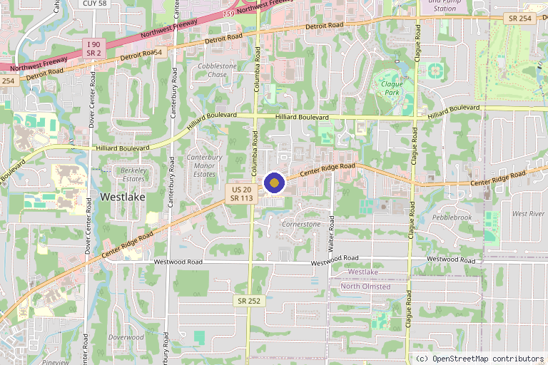 Map showing the location of Cleveland Stem Cells in Cleveland, OH