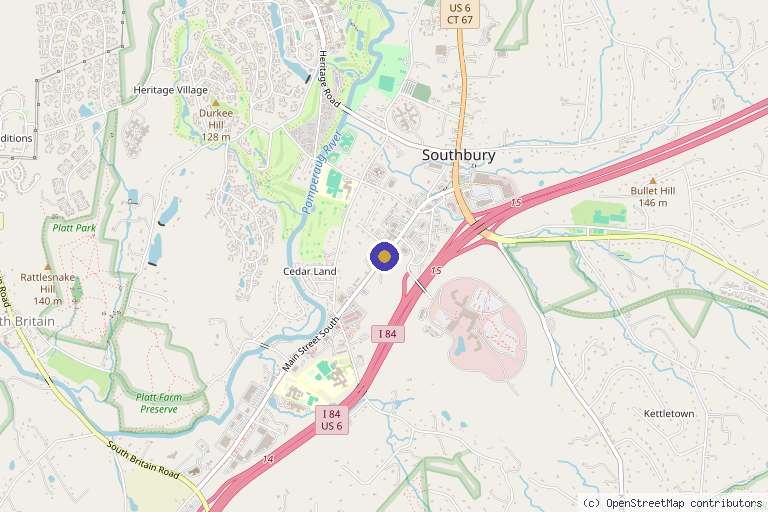 Map showing the location of Cantor Regenerative Orthopedics in Southbury, CT