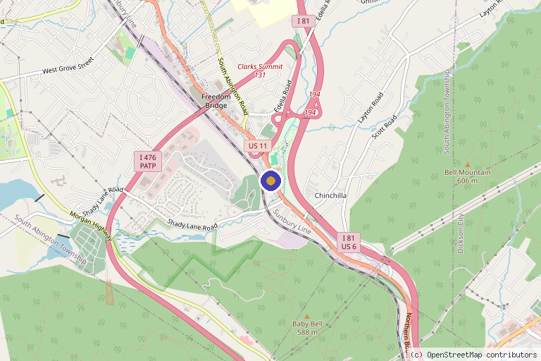 Map showing the location of PURE MediSpa in South Abington Township, PA