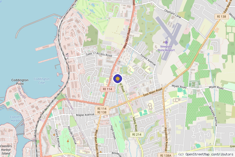 Map showing the location of Scientiphika Medical Spa in Middletown, RI