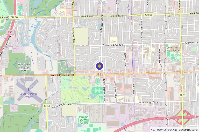 Map showing the location of Holistic Science Pain Clinic, LLC. in Joliet, IL