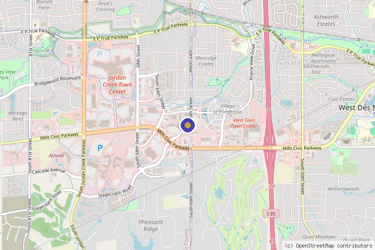 Map showing the location of The Beauty Pact in West Des Moines, IA