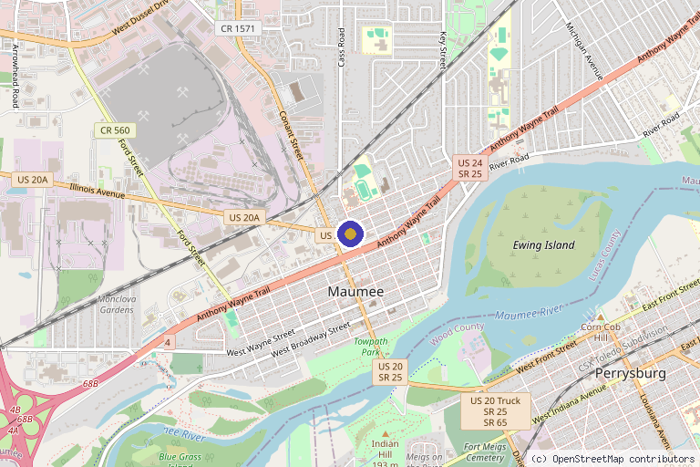 Map showing the location of Dose Aesthetics in Maumee, OH