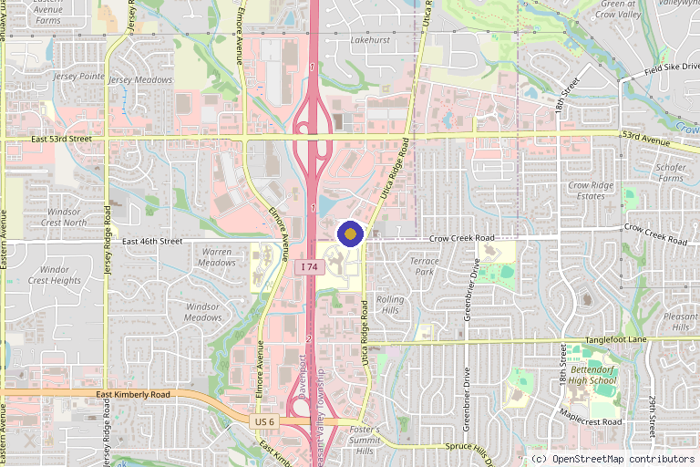 Map showing the location of Tara Kinney, CRNA, APRN in Davenport, IA