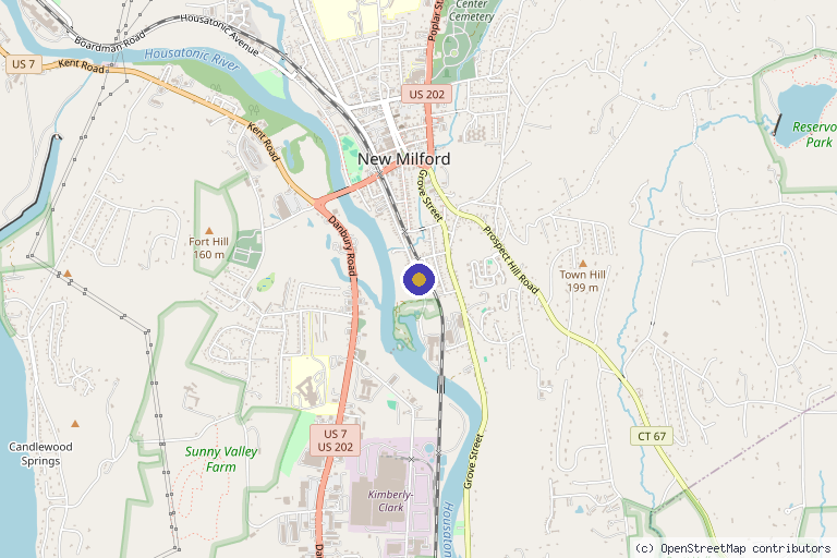 Map showing the location of The Fountain Sanctuary PMA in Milford, CT
