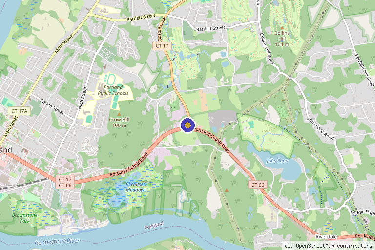 Map showing the location of Your Health Solutions LLC in Portland, CT