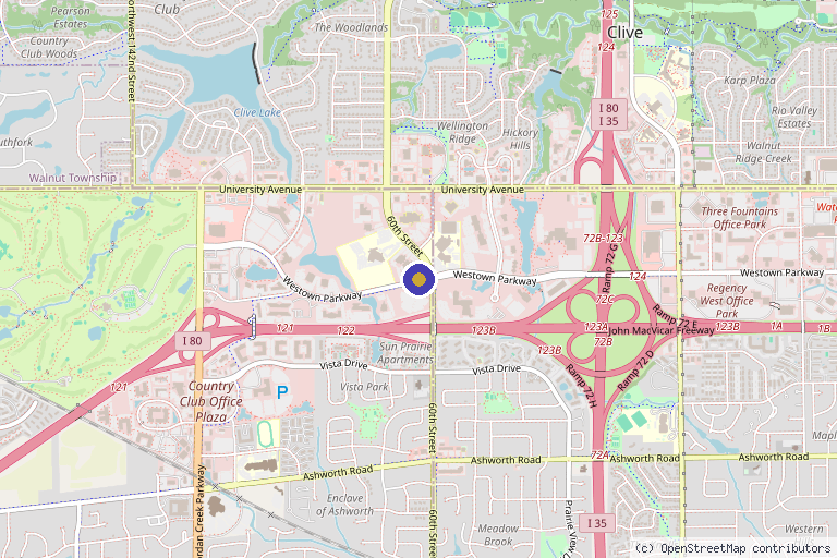 Map showing the location of Jason Sullivan, MD in West Des Moines, IA