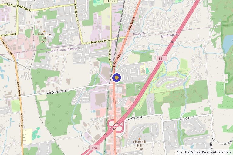 Map showing the location of Aria Medical Aesthetics in Southington, CT
