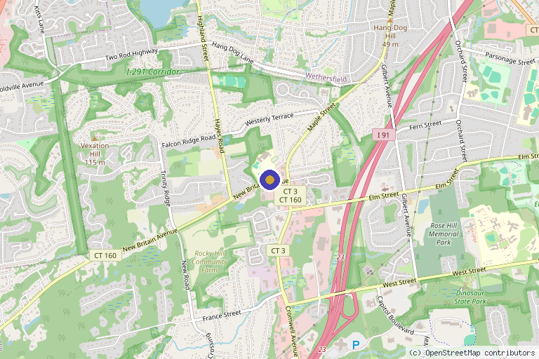 Map showing the location of Flawless Medical Aesthetics in Rocky Hill, CT