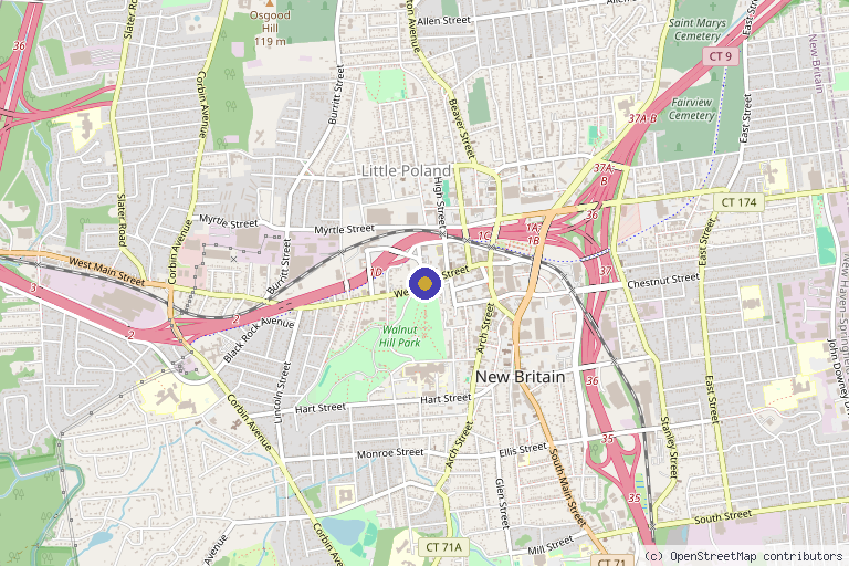 Map showing the location of Regenerative Solutions in New Britain, CT