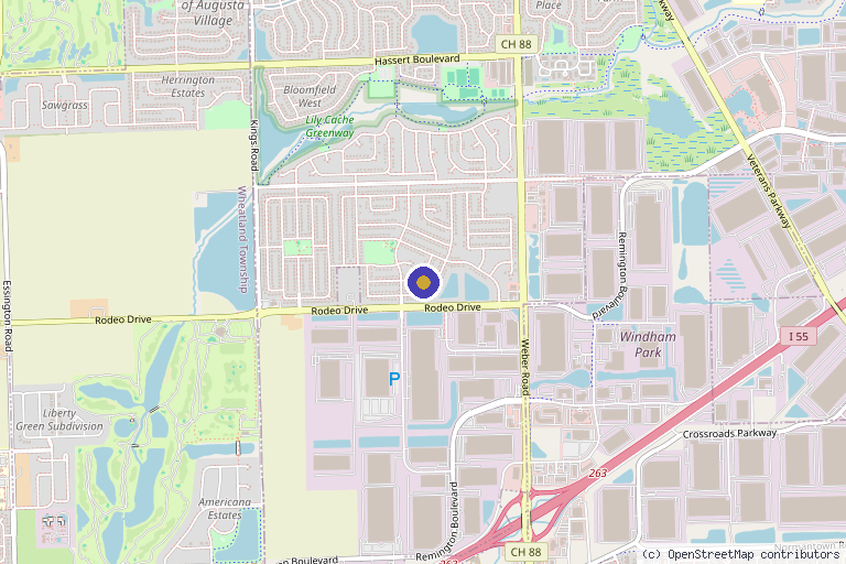 Map showing the location of Skin Deep Esthetics + Wellness in Bolingbrook, IL