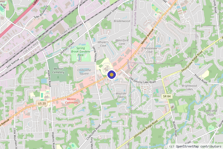 Map showing the location of QC Kinetix (Cleveland – Mentor) in Cleveland, OH