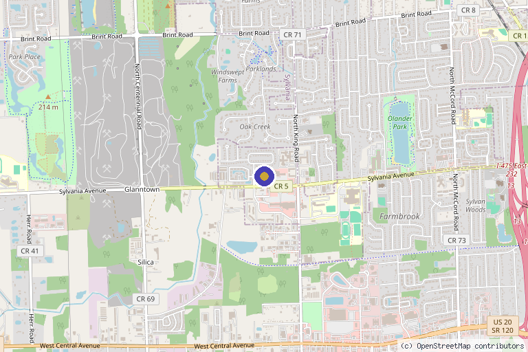 Map showing the location of iBeauty Medspa: Center For Laser & Cosmetic Surgery in Sylvania, OH