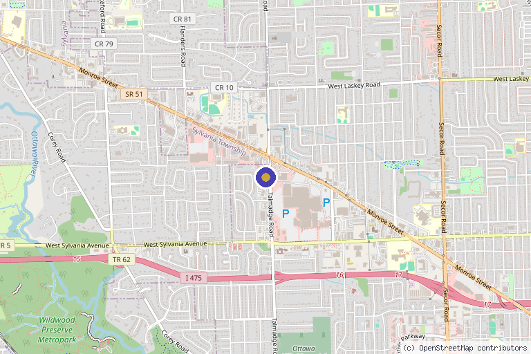 Map showing the location of Drip IV Hydration And Aesthetics in Toledo, OH
