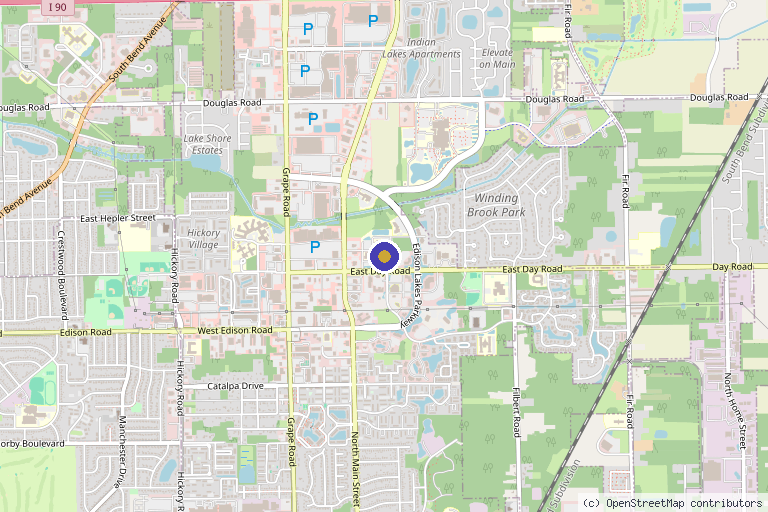 Map showing the location of Biosculpt Medical & Aesthetics in Mishawaka, IN