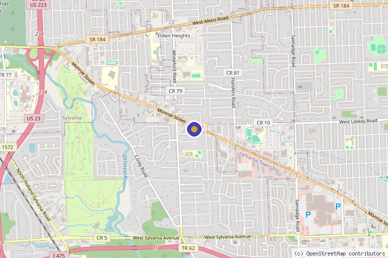 Map showing the location of Elite Beauty in Toledo, OH