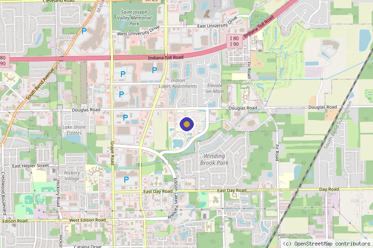 Map showing the location of Centre Yourself Medical spa in Mishawaka, IN