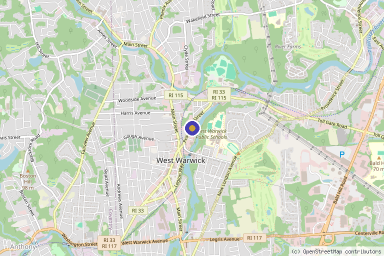 Map showing the location of Exclusive Micro Scalp & Teeth Whitening in West Warwick, RI