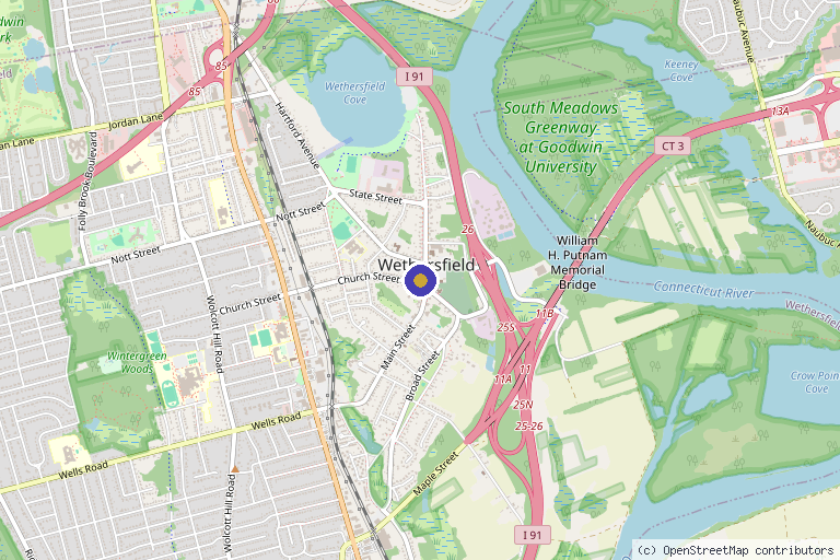 Map showing the location of The MedSpa Old Wethersfield in Wethersfield, CT