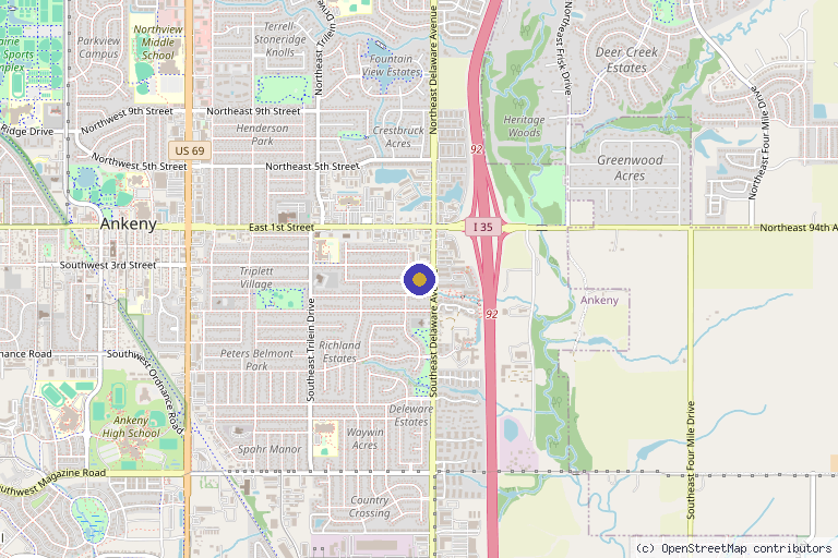 Map showing the location of Nova MedSpa in Ankeny, IA
