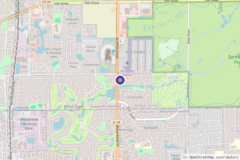 Map showing the location of Ideal Mind & Body Wellness Center in Naperville, IL