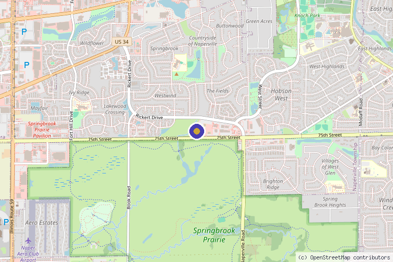 Map showing the location of Center for Cosmetic & Laser Surgery in Naperville, IL