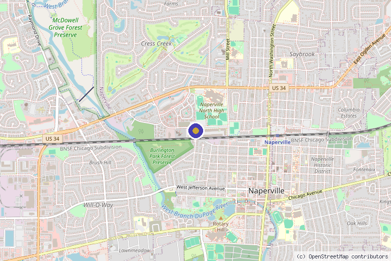 Map showing the location of Collectively Coco Aesthetics + Wellness in Naperville, IL