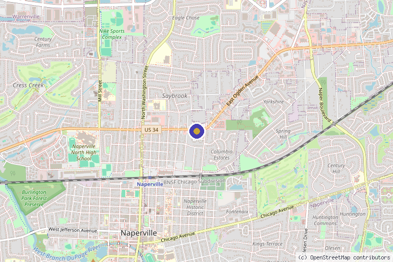 Map showing the location of Laz Beauty in Naperville, IL