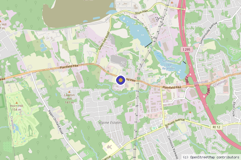Map showing the location of Verve Medspa in Cranston, RI