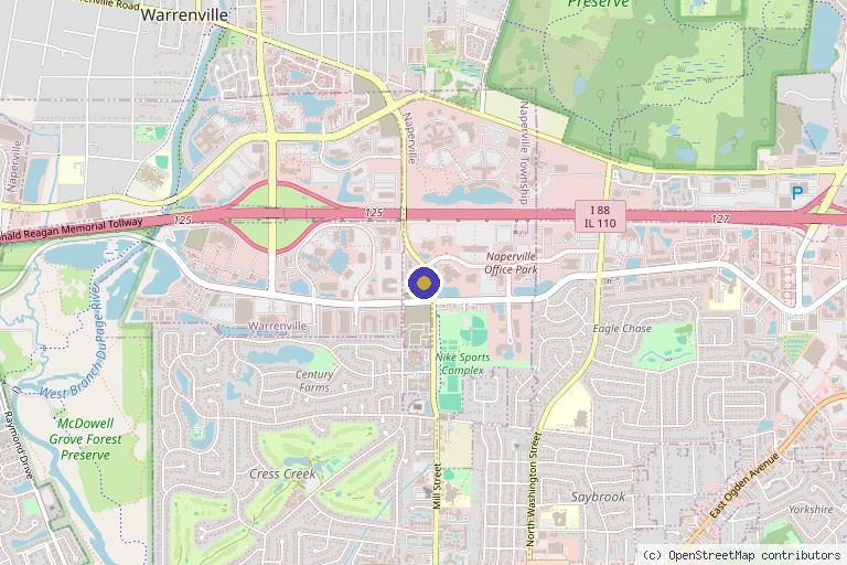 Map showing the location of Harmonic Egg - Naperville in Naperville, IL
