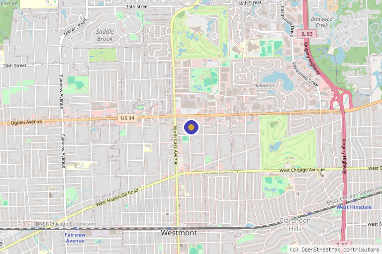Map showing the location of Nourish House Calls | Regenerative & Functional Medicine in Westmont, IL