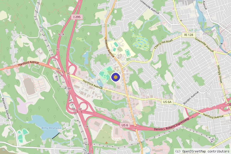 Map showing the location of Agape Medical Spa & Weight Loss Center in Johnston, RI