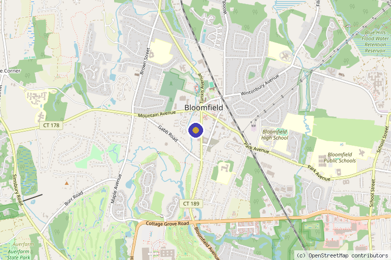 Map showing the location of Vivesse Med Spa in Bloomfield, CT