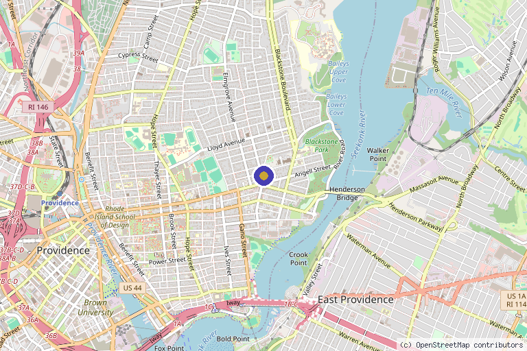 Map showing the location of Simply Injectables in Providence, RI