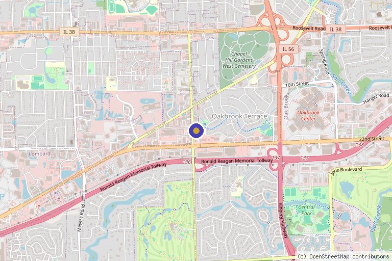 Map showing the location of Vitality Eternal Med Spa in Chicago, Illinois in Oak Brook, IL