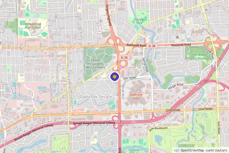 Map showing the location of Aespala MedSpa & Plastic Surgery in Oak Brook, IL