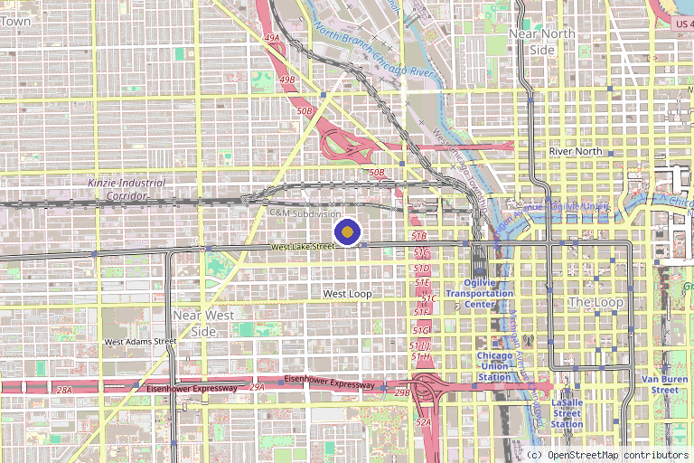 Map showing the location of Optimal Wellness & Beauty in Chicago, IL