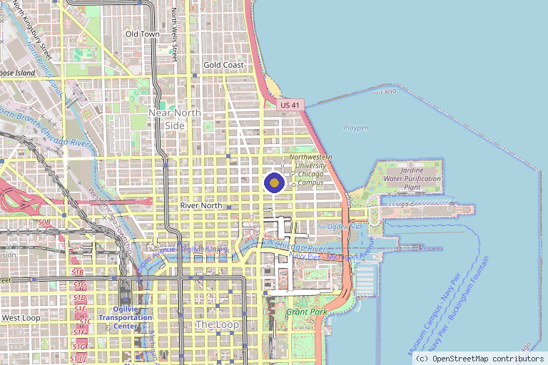 Map showing the location of Stem Cell Transplant and Cell Therapy Program for Autoimmune Diseases in Chicago, IL