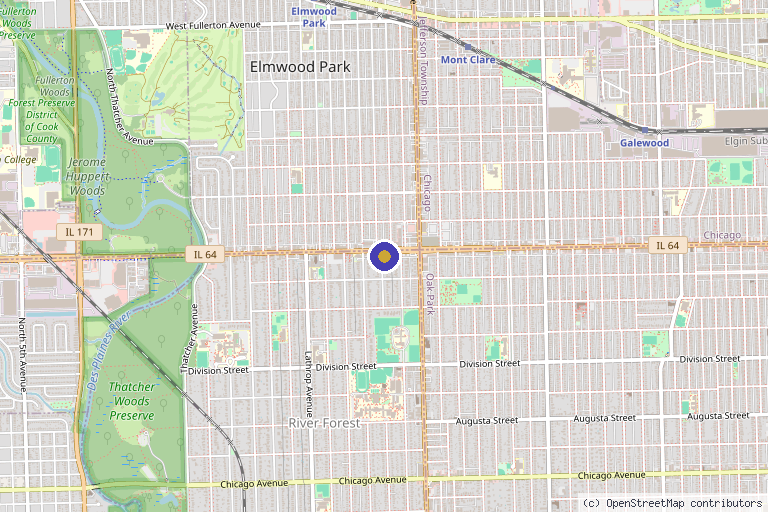 Map showing the location of Ivory Wellness & Aesthetics in River Forest, IL