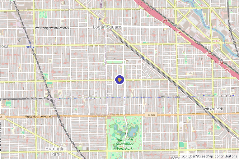 Map showing the location of Refine by Tulsi Med Spa in Chicago, IL
