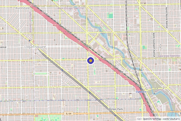 Map showing the location of Regenerative Pain & Spine in Chicago, IL