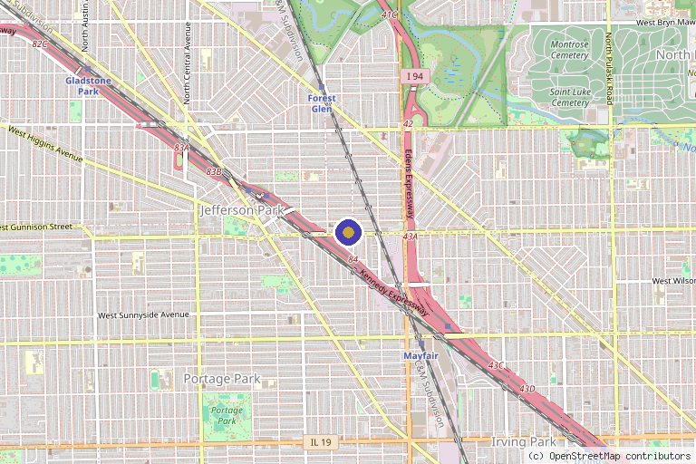 Map showing the location of Ageless MedSpa in Chicago, IL