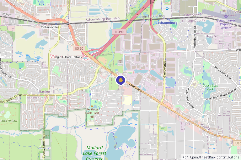 Map showing the location of The Renewal Medspa & Wellness in Hanover Park, IL