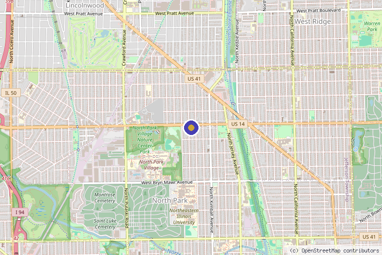 Map showing the location of Engram Therapy and Wellness Clinic in Chicago, IL