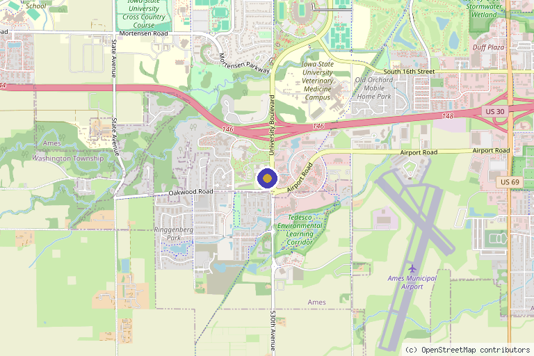 Map showing the location of Solutions Integrative Wellness in Ames, IA