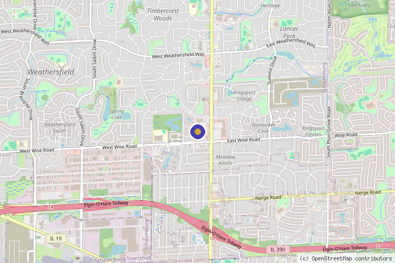 Map showing the location of SkyBalance MedSpa in Schaumburg, IL