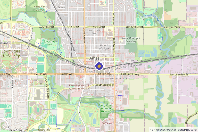 Map showing the location of ReNova Health in Ames, IA