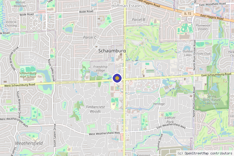Map showing the location of BrightLife Schaumburg in Schaumburg, IL